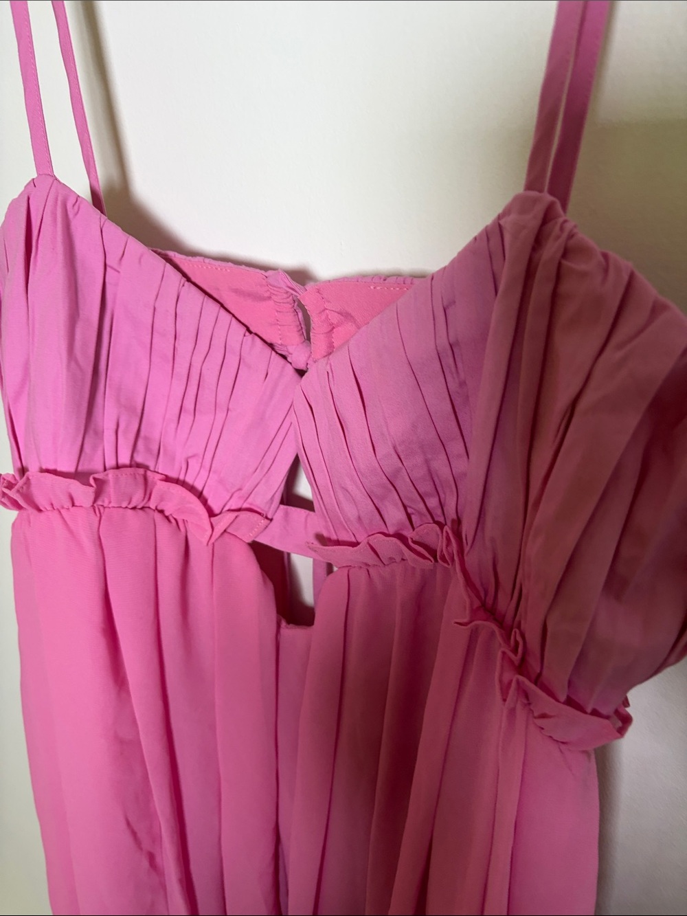 ASOS DRESS Pink Spaghetti Strap Chiffon Dress - Picture 3 of 11